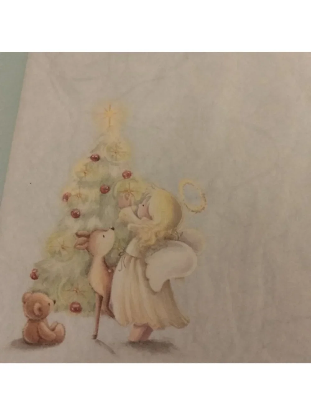 Love Joy  Peace Christmas Card Angel Christmas Tree Envelope
